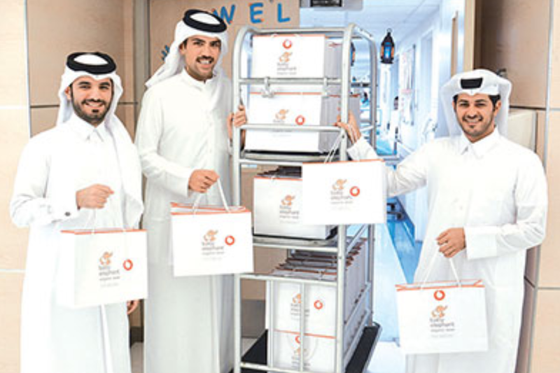Vodafone Qatar and Elephant Organic Wear surprise children at Rumailah Hospital with Eid gifts