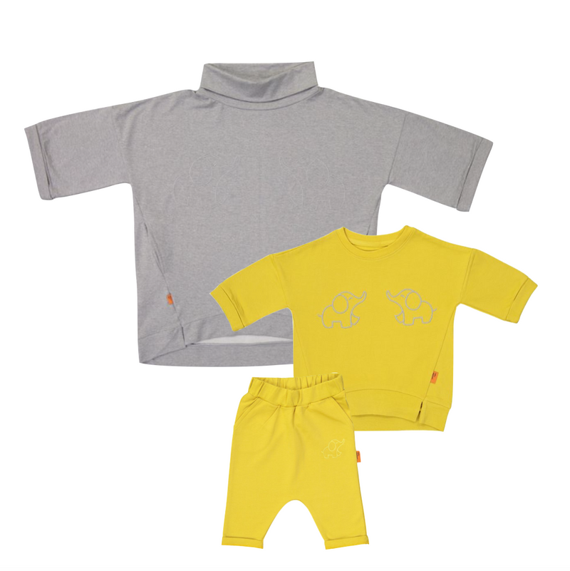 Mommy & Me Set (Grey/Yellow)